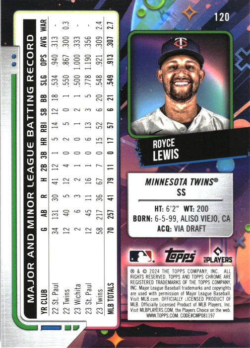 2024 Topps Chrome Cosmic #120 Royce Lewis