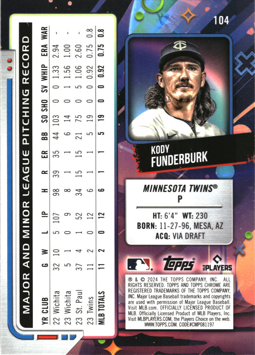 2024 Topps Chrome Cosmic #104 Kody Funderburk