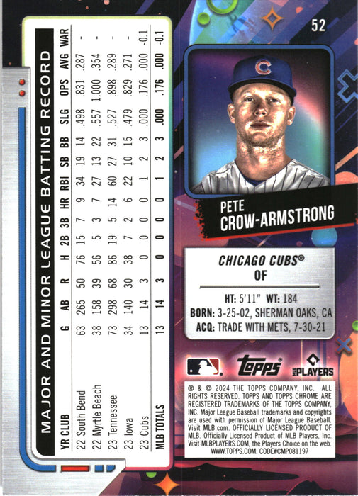 2024 Topps Chrome Cosmic #52 Pete Crow-Armstrong