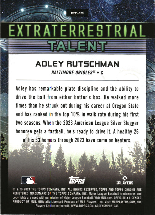 2024 Topps Chrome Cosmic #ET-13 Adley Rutschman Extraterrestrial Talent