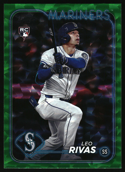 2024 Topps Update #US279 Leo Rivas Green Crackle Foilboard #/499