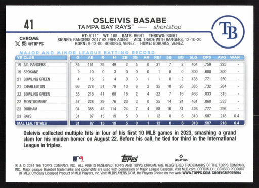 2024 Topps Chrome #41 Osleivis Basabe