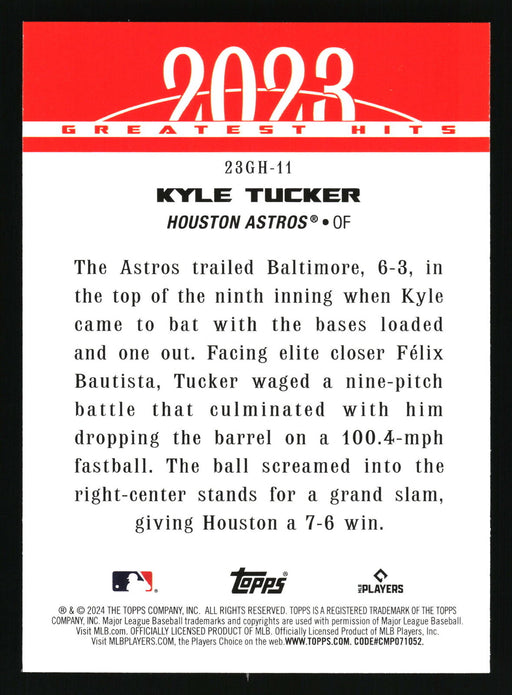 2024 Topps #23GH-11 Kyle Tucker 2023 Greatest Hits