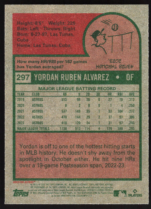 2024 Topps Heritage #297 Yordan Alvarez Base