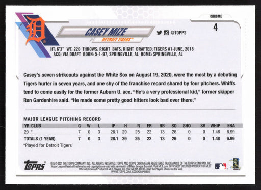 2021 Topps Chrome #4 Casey Mize