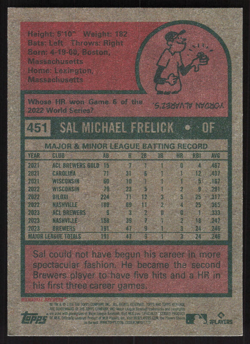 2024 Topps Heritage #451 Sal Frelick