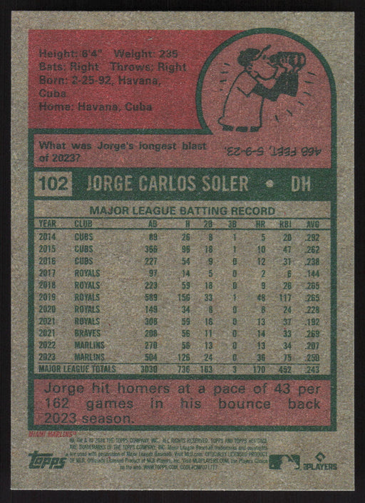 2024 Topps Heritage #102 Jorge Soler Base