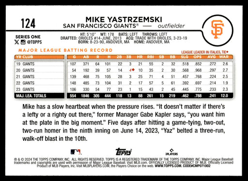2024 Topps #124 Mike Yastrzemski Gold Foil