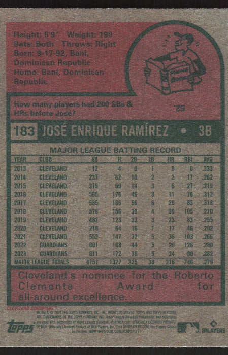 2024 Topps Heritage #183 José Ramírez Base