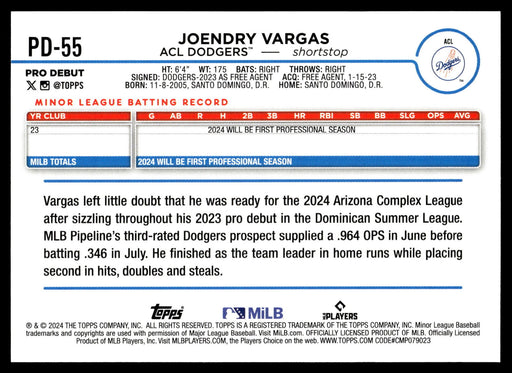 2024 Topps Pro Debut #PD-55 Joendry Vargas