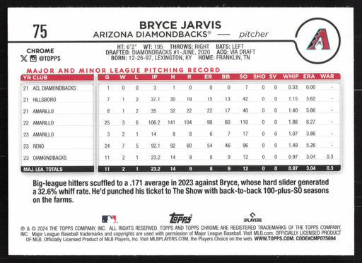 2024 Topps Chrome #75 Bryce Jarvis