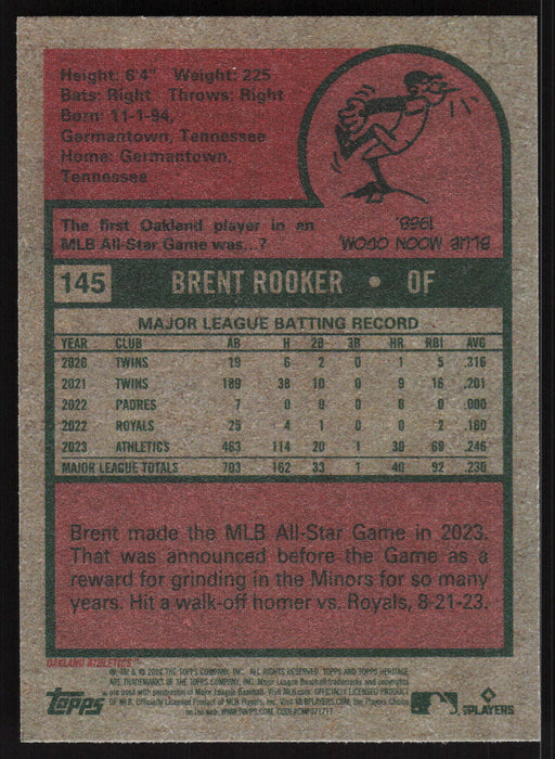 2024 Topps Heritage #145 Brent Rooker Base