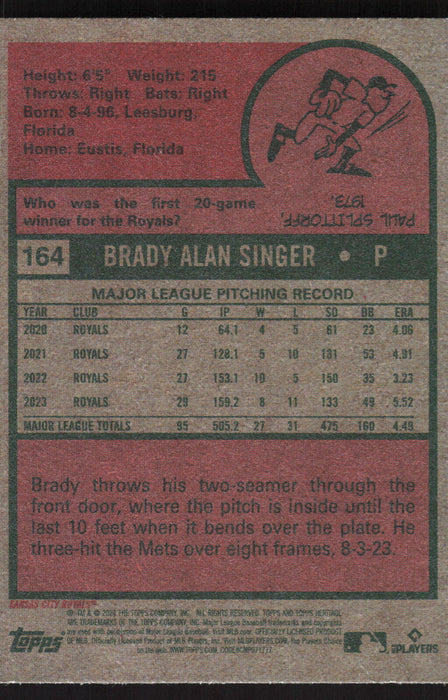 2024 Topps Heritage #164 Brady Singer Base