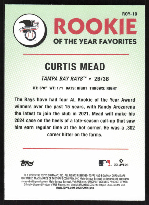 2024 Bowman #ROY-10 Curtis Mead Rookie of the Year Favorites