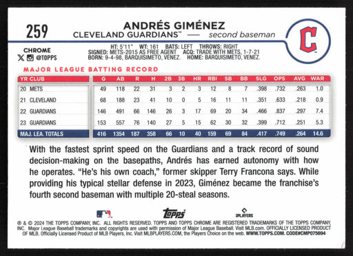 2024 Topps Chrome #259 Andrés Giménez