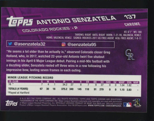 2017 Topps Chrome #137 Antonio Senzatela