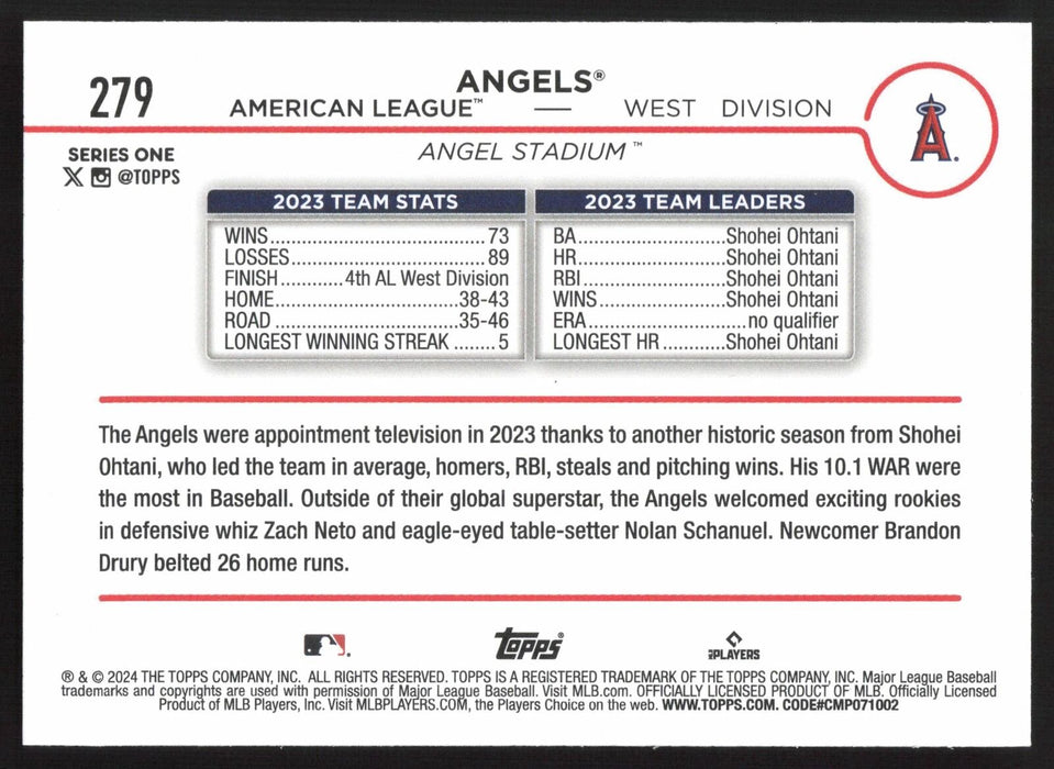 2024 Topps #279 Los Angeles Angels Royal Blue