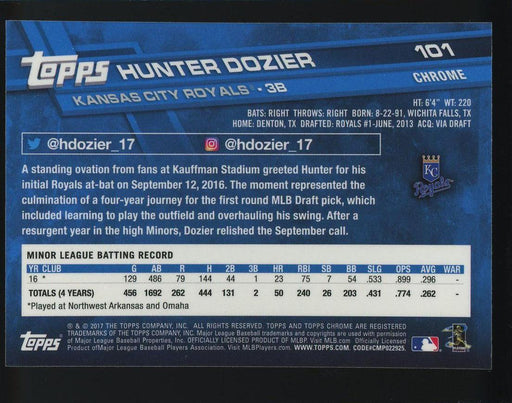 2017 Topps Chrome #101 Hunter Dozier