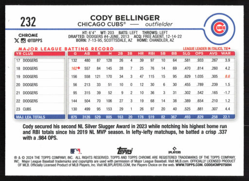 2024 Topps Chrome #232 Cody Bellinger
