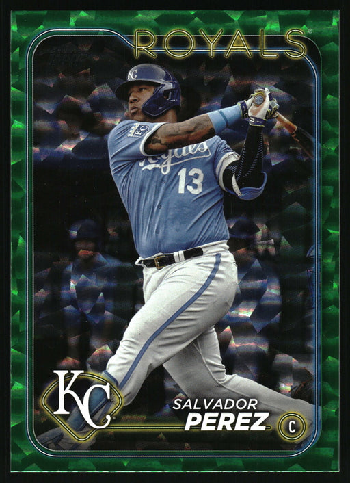 2024 Topps #24 Salvador Perez Green Crackle Foil #/499