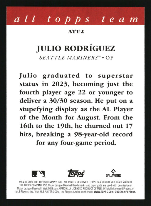 2024 Topps #ATT-2 Julio Rodríguez 2023 All Topps Team
