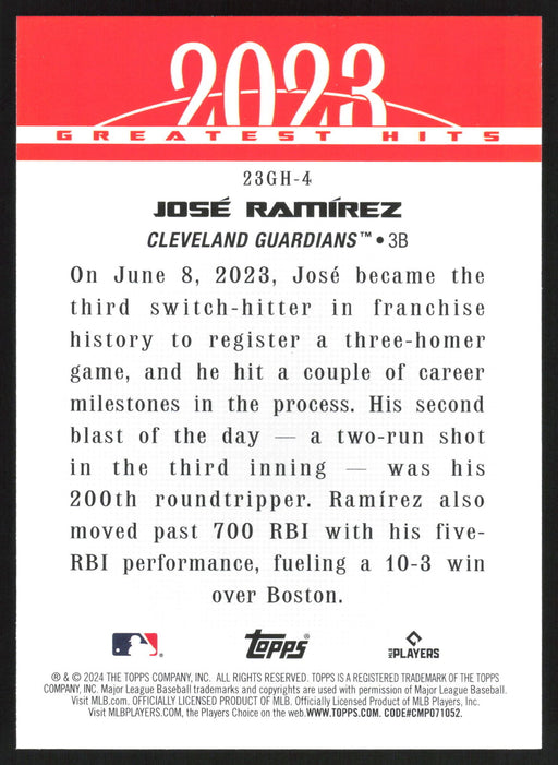 2024 Topps #23GH-4 José Ramírez 2023 Greatest Hits