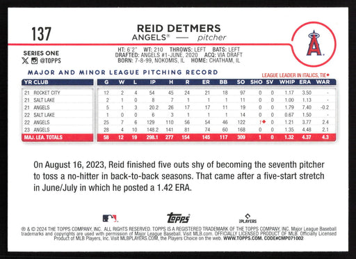 2024 Topps #137 Reid Detmers