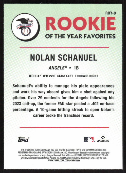 2024 Bowman #ROY-9 Nolan Schanuel Rookie of the Year Favorites