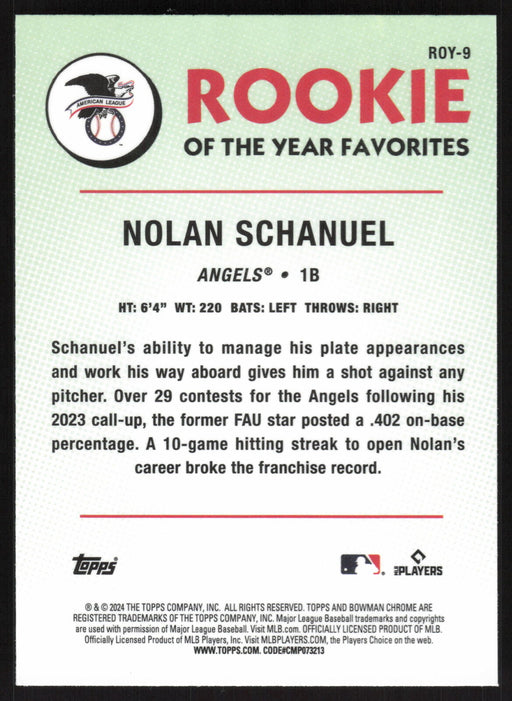 2024 Bowman #ROY-9 Nolan Schanuel Rookie of the Year Favorites