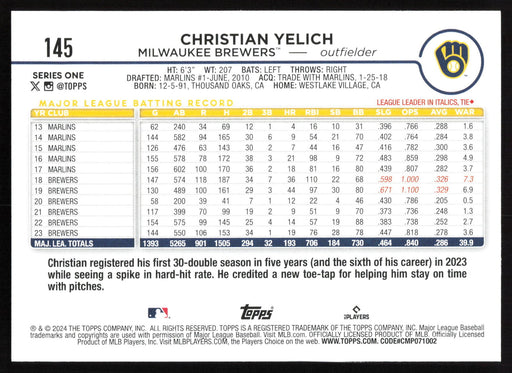 2024 Topps #145 Christian Yelich