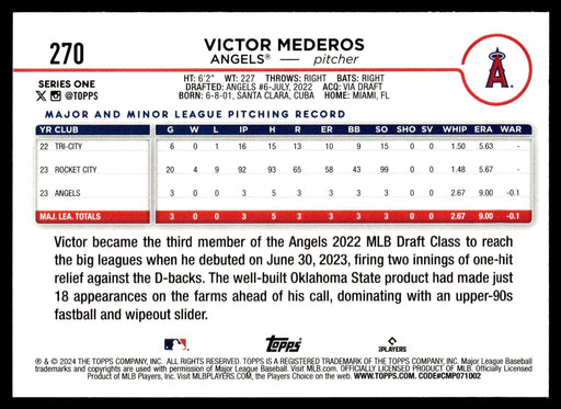 2024 Topps #270 Victor Mederos Royal Blue