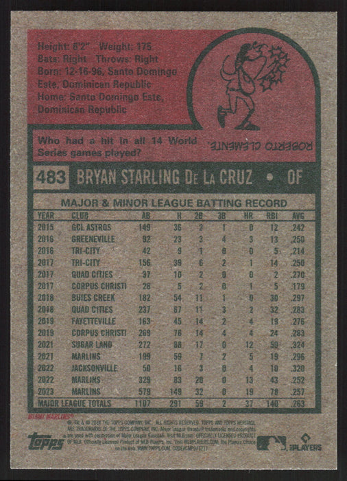 2024 Topps Heritage #483 Bryan De La Cruz