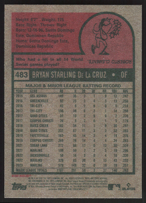 2024 Topps Heritage #483 Bryan De La Cruz
