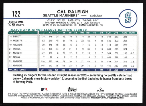 2024 Topps #122 Cal Raleigh