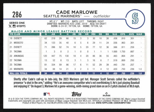 2024 Topps #286 Cade Marlowe Base