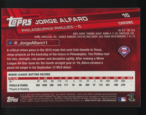 2017 Topps Chrome #15 Jorge Alfaro