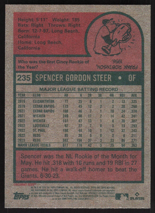2024 Topps Heritage #235 Spencer Steer Base