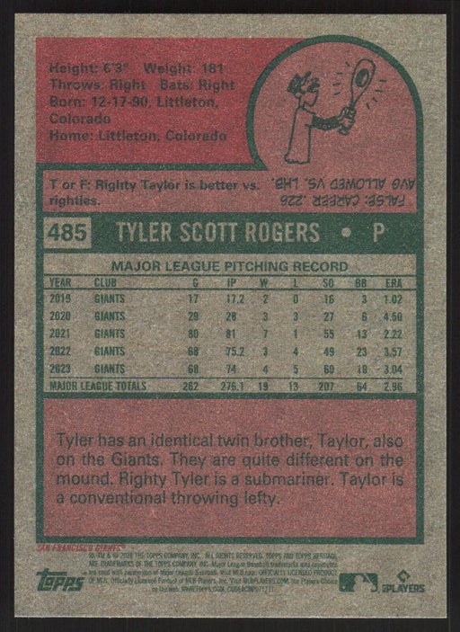 2024 Topps Heritage #485 Tyler Rogers