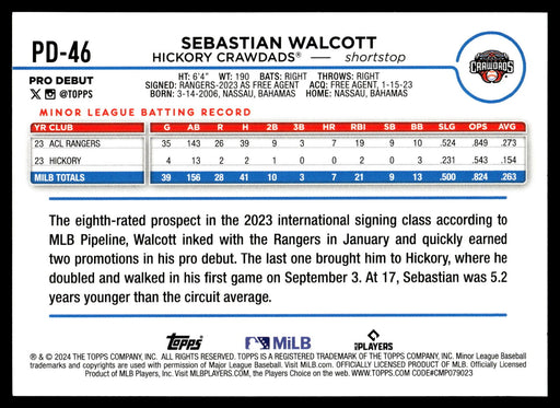 2024 Topps Pro Debut #PD-46 Sebastian Walcott