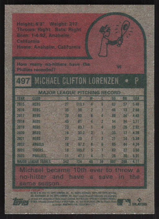 2024 Topps Heritage #497 Michael Lorenzen Base