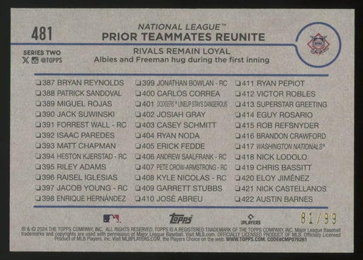 2024 Topps #481 Prior Teammates Reunite Vintage Stock