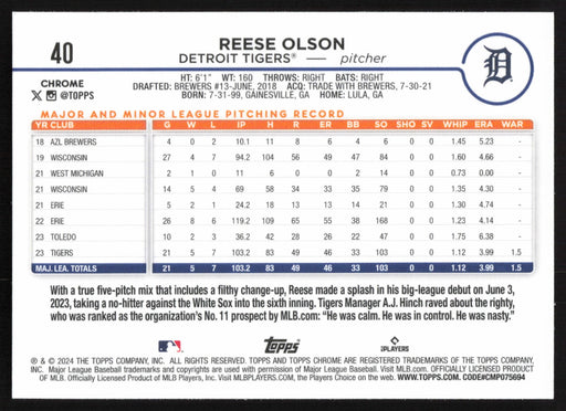 2024 Topps Chrome #40 Reese Olson
