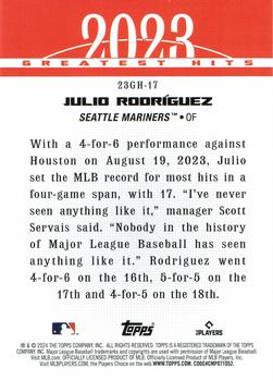 2024 Topps #23GH-17 Julio Rodríguez 2023 Greatest Hits