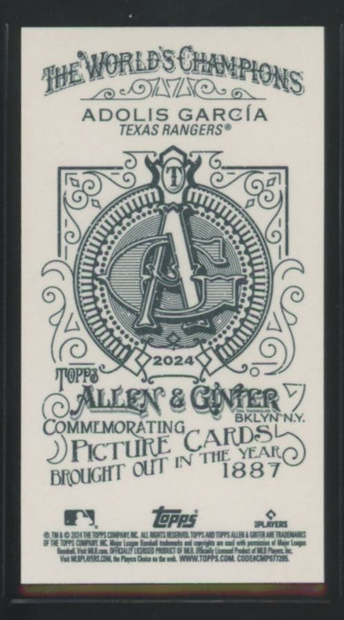 2024 Topps Allen & Ginter #NNO Adolis García Mini A&G No Number Back