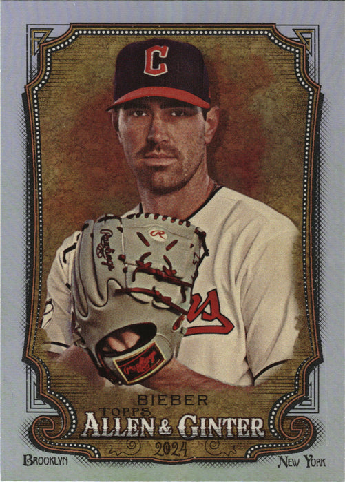 2024 Topps Allen & Ginter #341 Shane Bieber Silver Portrait