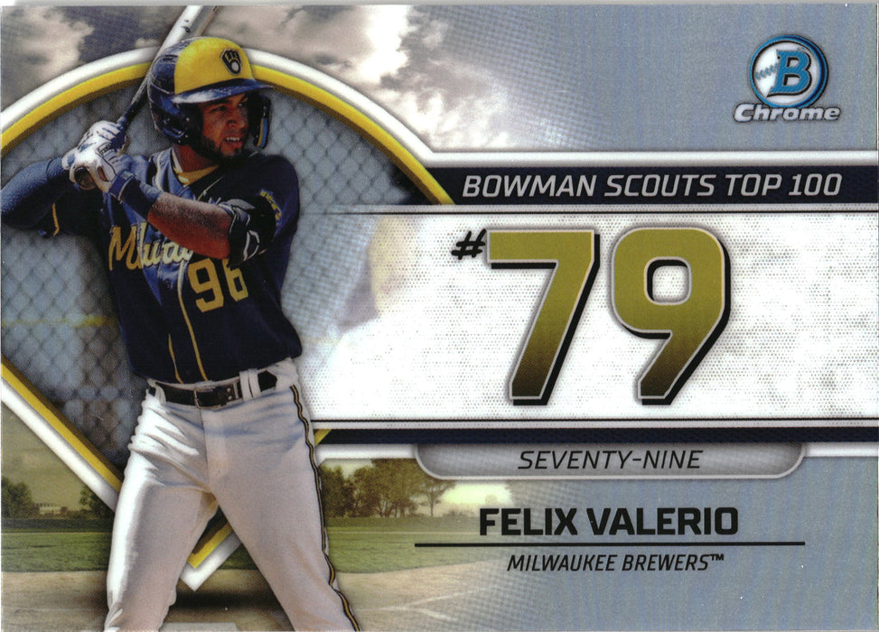 2023 Bowman #BTP-79 Felix Valerio Bowman Scouts Top 100