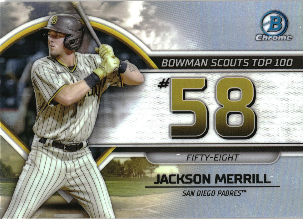 2023 Bowman #BTP-58 Jackson Merrill Bowman Scouts Top 100