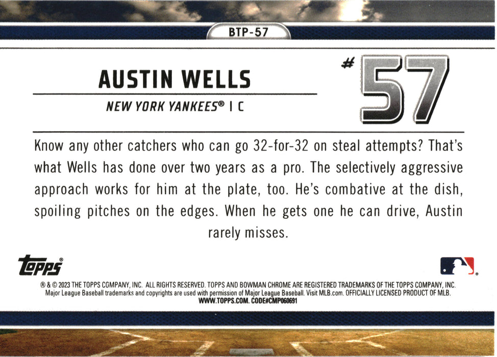 2023 Bowman #BTP-57 Austin Wells Bowman Scouts Top 100