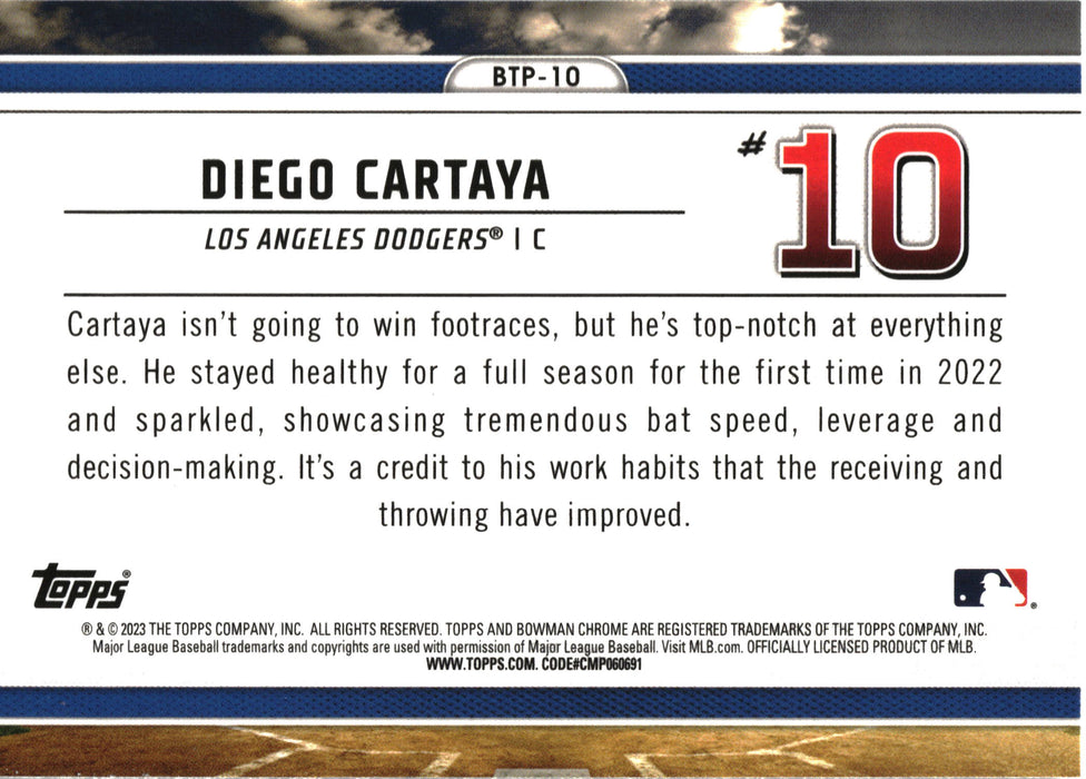 2023 Bowman #BTP-10 Diego Cartaya Bowman Scouts Top 100