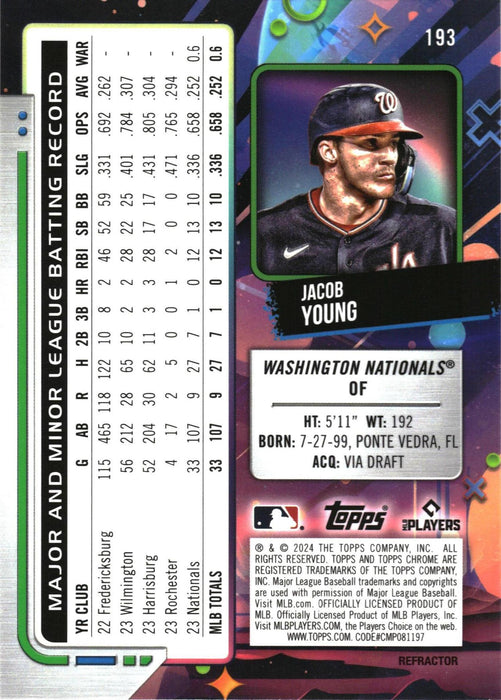 2024 Topps Chrome Cosmic #193 Jacob Young Refractors